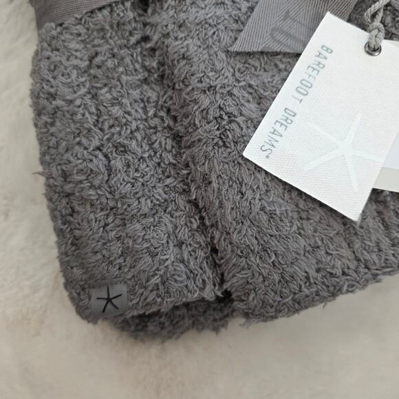 Barefoot Dreams CozyChic Pom Pom Beanie & Oversized Scarf Set Charcoal Gray NWT main image 6